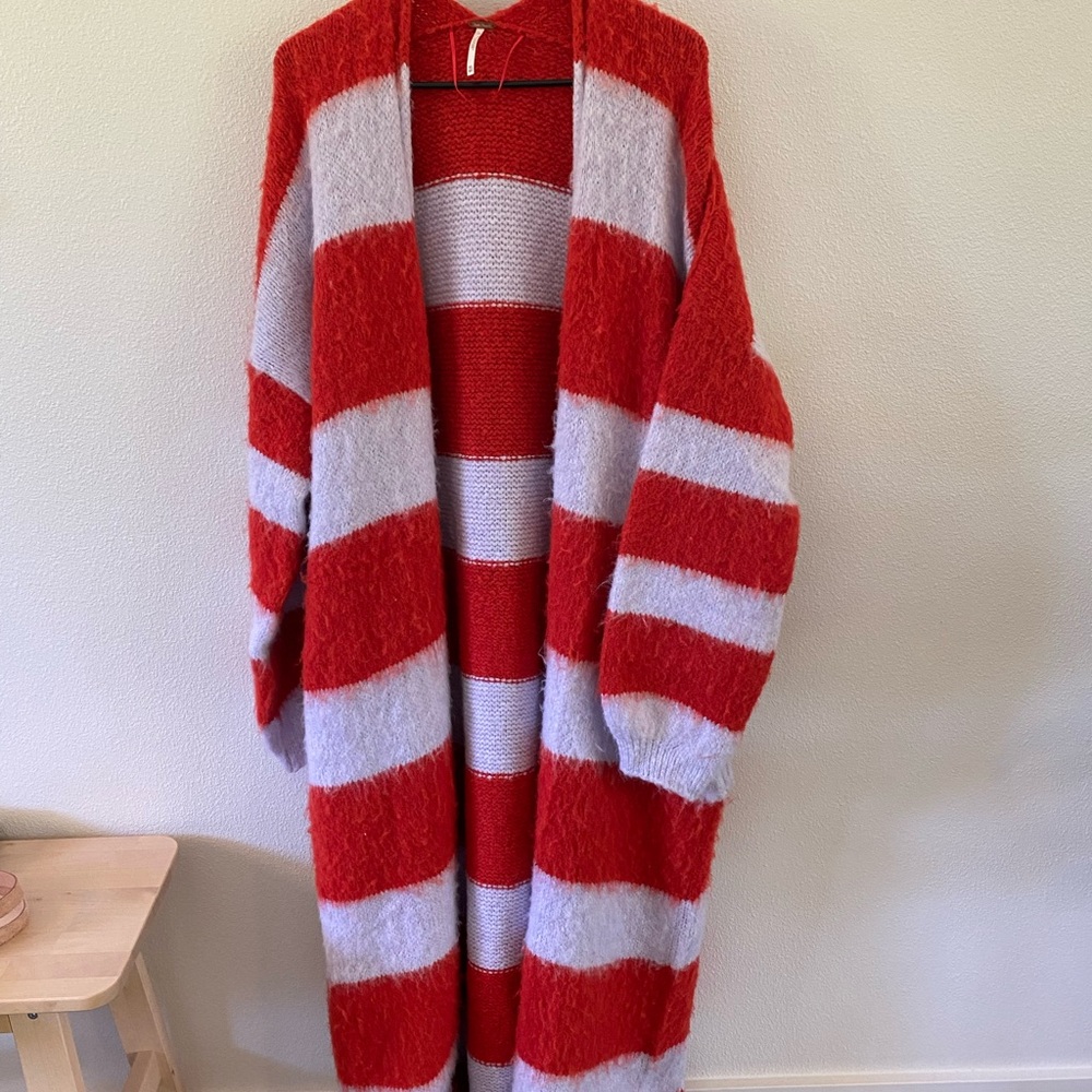 Free People Mantra Cardi Womens M/LStriped Cozy Soft Y2K Oversized